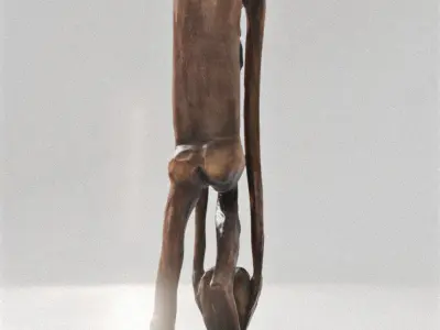 Guadeloupe Woman Wooden Sculpture 3D model