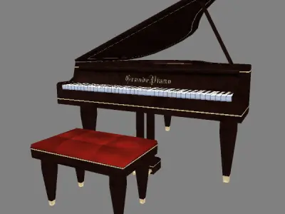Grand Piano Low Poly Low-poly 3D model