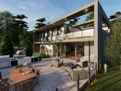 Minimalist modern house 3D model