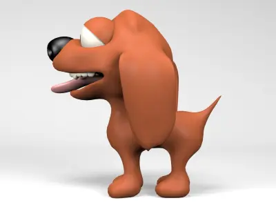 Cartoon Dog Low-poly 3D model