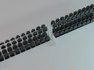 Dumbbell Racks with 40 Dumbbells - 5 to 65 Kg - Gym Equipment 3D model