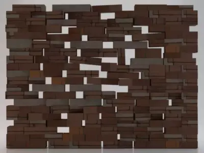 Brick Wall  Low-poly 3D model