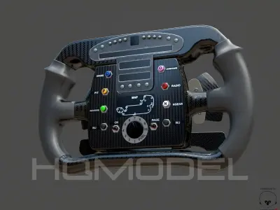 Indy Car Steer Wheel PBR Low-poly 3D model