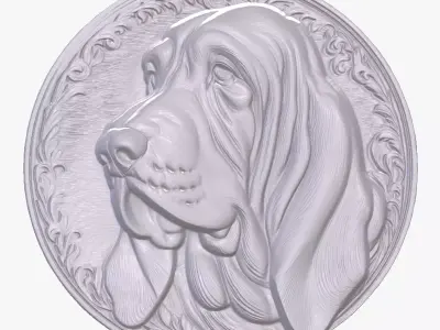 Basset Hound 3 basrelief for 3D printing 3D print model