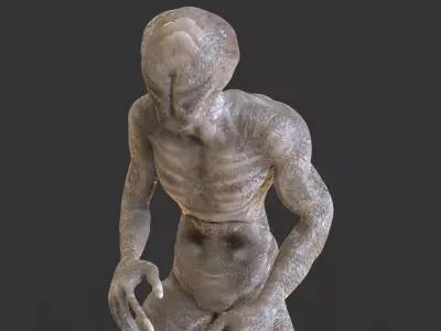 Monster 3 humanoid alien Low-poly 3D model