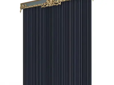 Cornice Classic Curtain 016 Low-poly 3D model