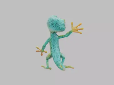 Cartoon Gecko Character 3D model