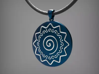 Amulet pendant with a spiral 3D print model