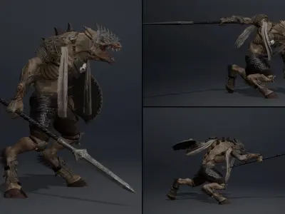 Mist Spearman Arm2 Low-poly 3D model