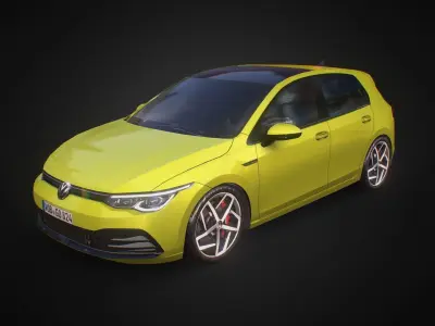 Volkswagen Golf 2020 Low-poly 3D model