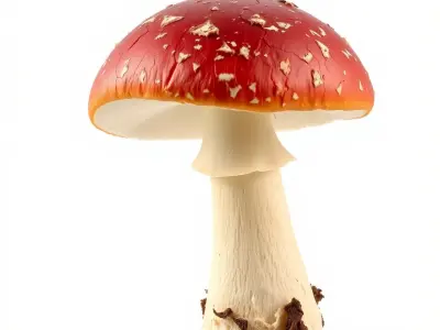 Cracked Red-Cap Mushroom Rugged Texture model pack Low-poly 3D model