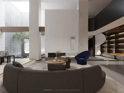 Modern Elegance  3D Model of a Luxurious Living Space 3D model