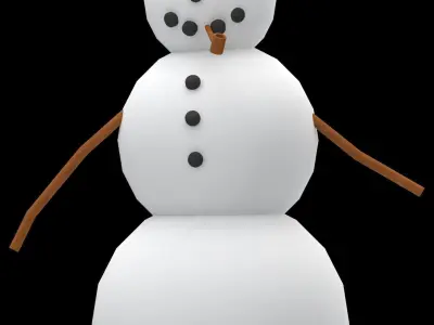 Snowman decoration for holiday season  Low-poly 3D model