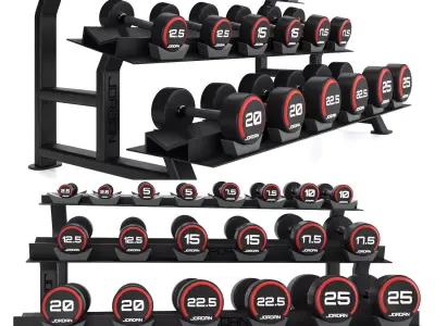 dumbbell-rack-jordan-02 Low-poly 3D model
