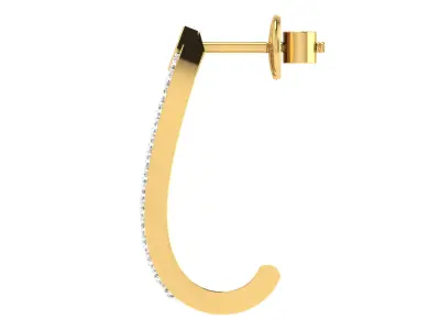 Solitaire Women Drop Earring 3dm STL OBJ FBX Render Details 3D print model 10