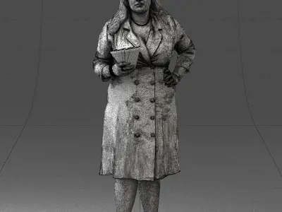 000332 Confident Woman with Money 0122 3dp 3D print model