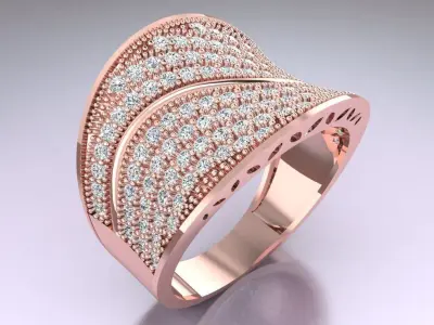 Diamond Ring - Womens Rings - GN202 3D print model