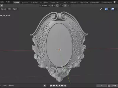 Cartouche classic decorative ornament cnc 3d printing stl 05 3D model