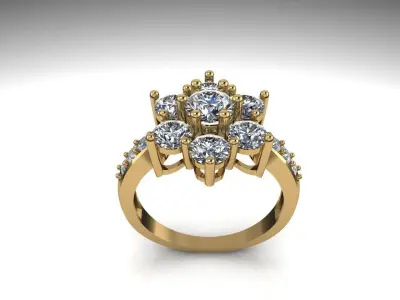 Classic elegant engagement ring 3D print model