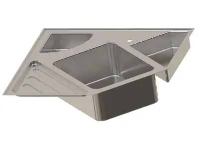 Premium Kitchen Corner Sink 3D print model