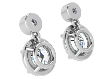 Round Halo Earring 4539 3D print model