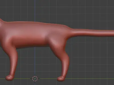 Sculpted Cat for games 3D model