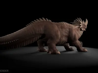 Rhino Drake Low-poly 3D model