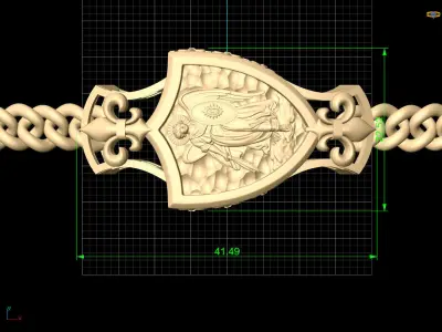 Angel  bracelet silver gold printable jewelry 3D model 3D print model