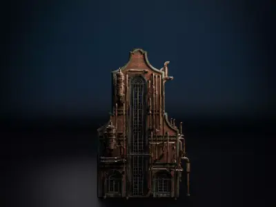STEAMPUNK INDUSTRIAL BUILDING 6 Low-poly 3D model