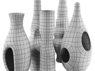 Vase decor Low-poly 3D model 13