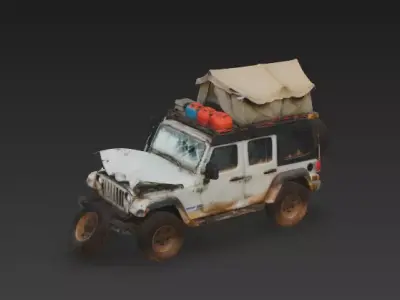 Wrecked Expedition Rover 3D Model Low-poly 3D model