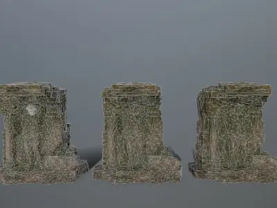statue stone Low-poly 3D model