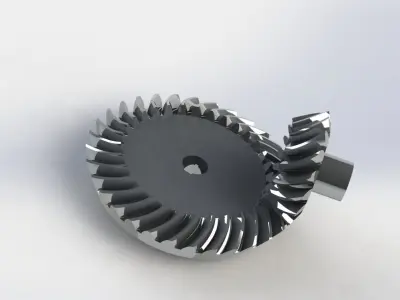 Spiral Bevel Gear - RATIO 2 TEETH 16 32 3D print model