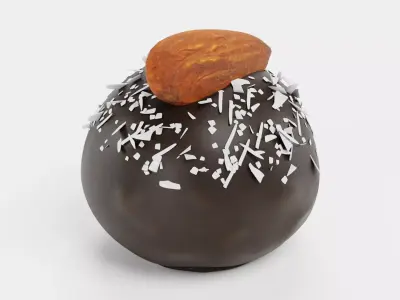 Chocolate Candy V4 - Dark Dome with Coconut and Almond Topper 3D model