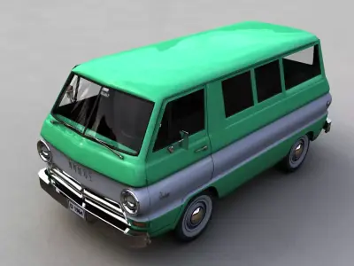 DODGE A100 COMPACT WINDOW 1964 Low-poly 3D model