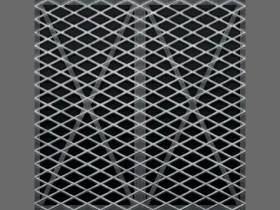 Diamond Pattern Metal Grate Seamless PBR Material Texture