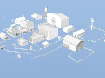 Western town Free low-poly 3D model