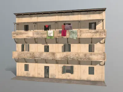 Old Building Low-poly 3D model