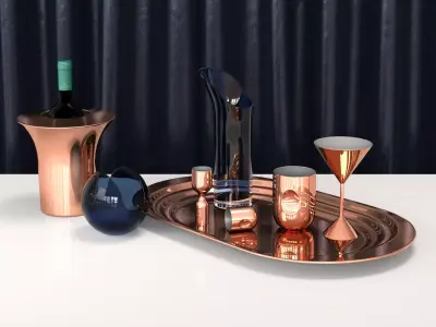 Plum Cocktail Set 3D model