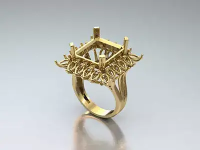 ring d gold 3D print model