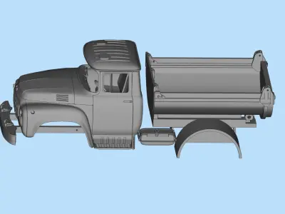  All parts are separated Truck ZIL 130 Printable Body Soviet Car 3D print model