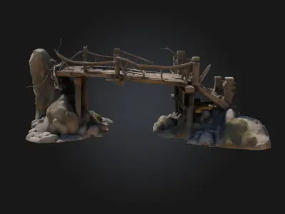  Rustic Passageway  Stylized Environmental Prop 3D model