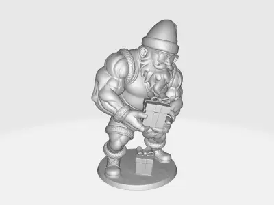 Buff Santa Claus Muscular Santa with Funny Christmas Figurine  3D print model