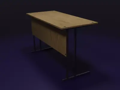 School Desk Low-poly 3D model