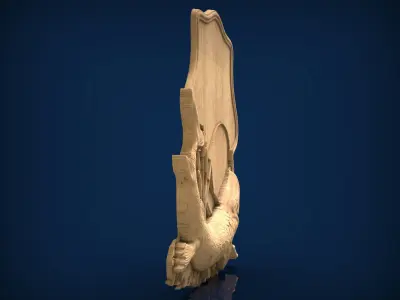 Carved panel painting STL 3D model 20