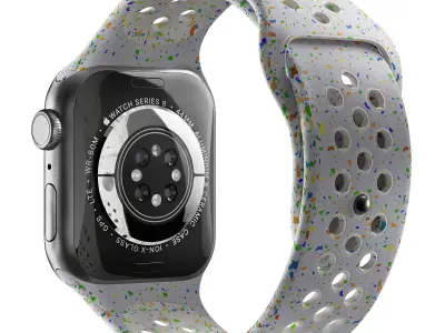 Apple Watch Series 9 Nike Sport Band Pure Platinum 3D model