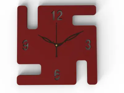 Modern Geometric Wall Clock 3D model