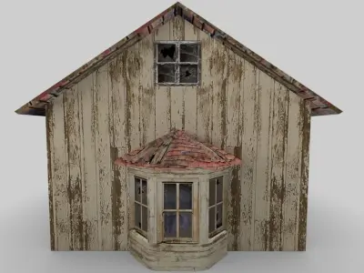 Old Abandoned Cottage Free low-poly 3D model