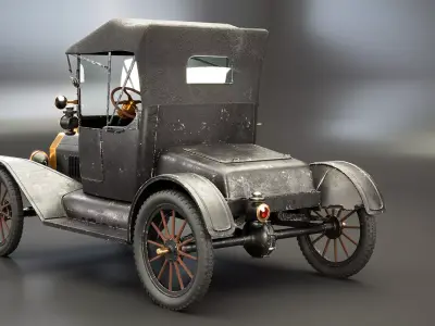T Roadster 1915 Aged Low-poly 3D model
