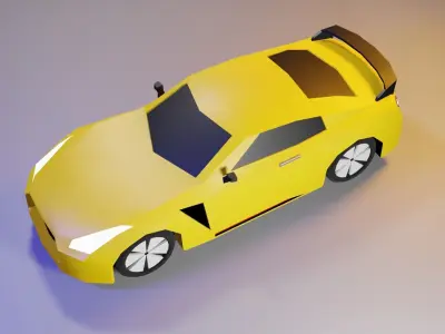 Nissan GTR 3D model Low-poly Low-poly 3D model